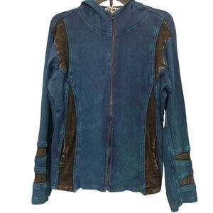 Nepal Patchwork Boho Hippy Festival Women's Jacket by Sol & Mane Size Large